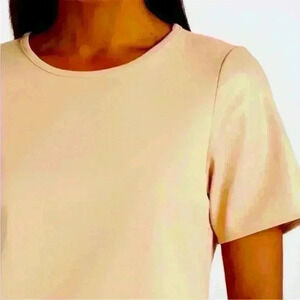 NWT VIOLETS AND ROSES TAUPE FAUX LEATHER TOP